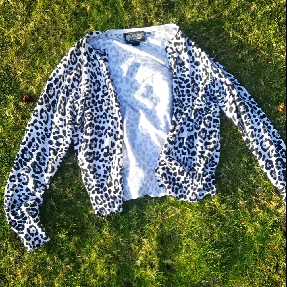 Y2k indie leopard print cardigan